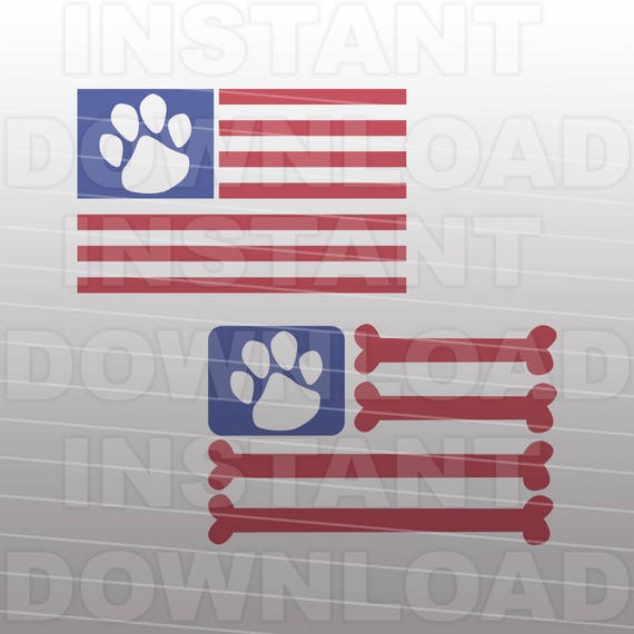 Download American Flag Paw Prints Svg Filepaw Print Usa Flag Svg Etsy