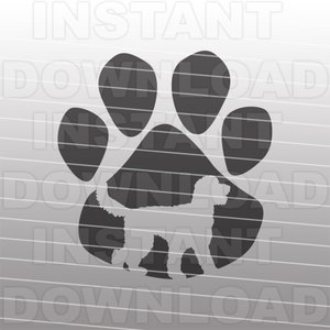 Goldendoodle Paw Print SVG Archivo,Labradoodle Paw Print SVG -Vector Art Uso comercial y personal- Cricut,Cameo,Silueta,Hierro en vinilo