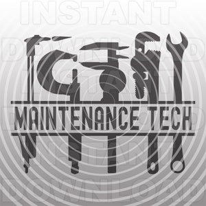 Técnico de mantenimiento Archivo SVG, Herramientas de mantenimiento SVG, Mantenimiento de propiedades de instalaciones SVG -Uso comercial/personal- Cricut,Silhouette Cameo