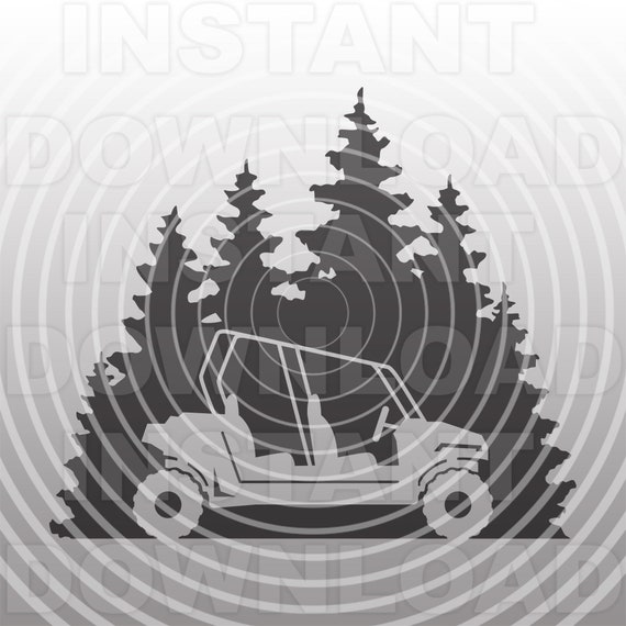 ATV SVG File,4 Seat ATV svg,Off Road Scene svg,Quad svg -Vector Clip Art Commercial & Personal Use- Cricut,Cameo,Silhouette,Vinyl Decal
