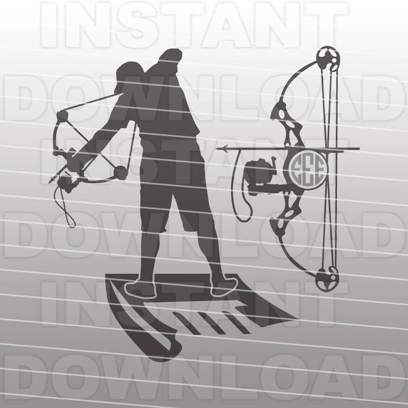 Bowfishing SVG Filefishing Monogram SVG Filebow Fishing - Etsy