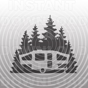 Pop Up Camper SVG-Datei, Pop Up Camper Wald Szene SVG-Vector Art kommerziellen und persönlichen Gebrauch- Cricut,Cameo,Silhouette,Bügeleisen auf Vinyl,Vinyl Cut
