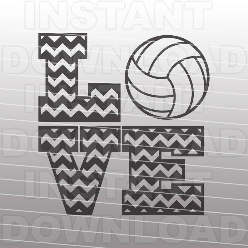 Download Love Volleyball SVGChevron SVG FileCutting Template-Vector ...