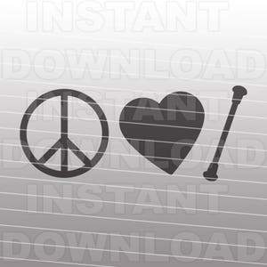 Peace Love Twirl SVG File,Baton Twirling SVG,Majorette SVG -Plantilla de corte- Arte vectorial Uso comercial y personal- Cricut,Cameo,Silueta