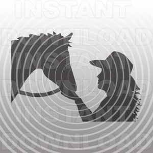 Cowgirl Feeding Horse File in formato SVG, Farm Girl SVG, Amante del cavallo in formato SVG - Arte vettoriale commerciale e uso personale - Cricut, Cameo, Silhouette, Taglio in vinile