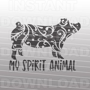Afficher le fichier SVG de cochon, mon esprit Animal SVG, cochon svg, svg de bétail -Commercial & Personal Use-Cricut, Silhouette, Cameo, Vinyl Decal, Iron On Vinyl