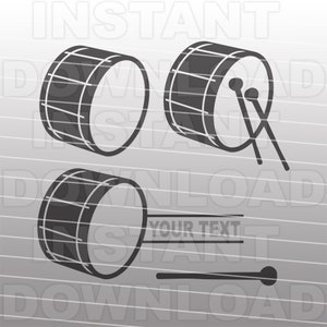 Fichier SVG de grosse caisse, batteur monogramme SVG, SVG de fanfare, svg de percussion, svg de corps de tambour, usage commercial et personnel, Cricut, silhouette camée