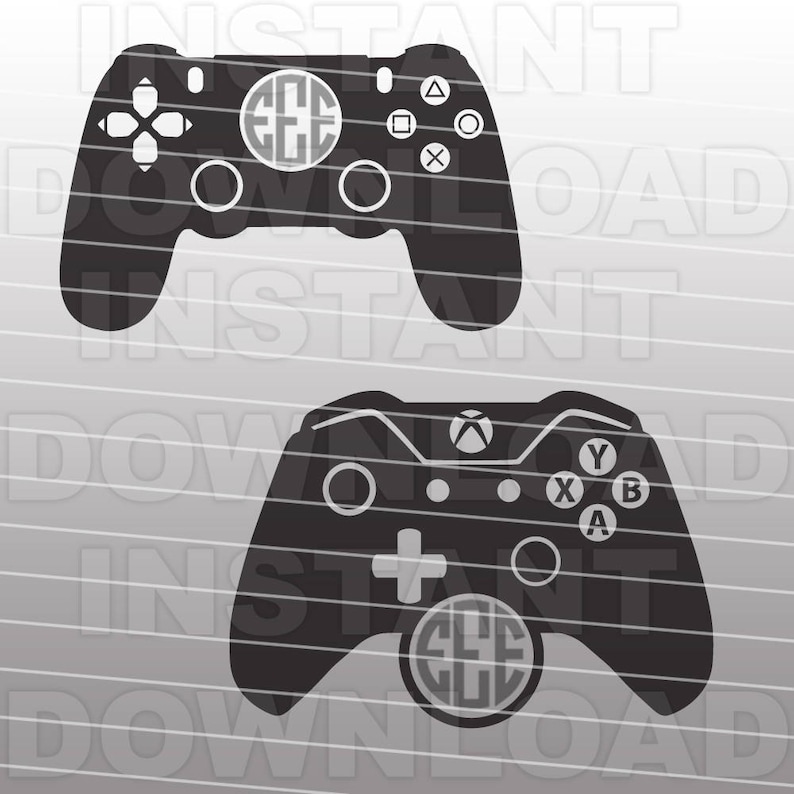 Download Video Game Controllers Monogram SVG File Cutting Template ...