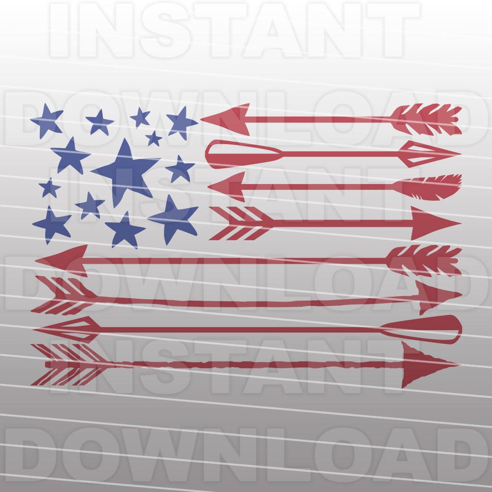 Download USA Patriotic Tribal Arrows Flag SVG File For Commercial ...