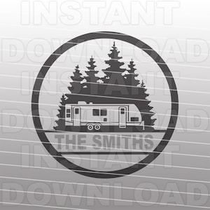 Travel Trailer SVG File,Welcome to Our Camper SVG,5th Wheel svg,Family Sign svg -Vector Art Commercial/Personal Use- Cricut,Silhouette Cameo