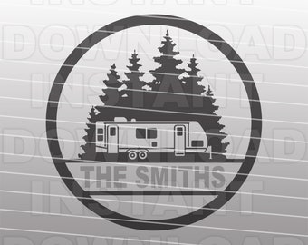 Travel Trailer SVG File,Welcome to Our Camper SVG,5th Wheel svg,Family Sign svg -Vector Art Commercial/Personal Use- Cricut,Silhouette Cameo