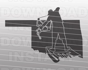 Oklahoma Bowfishing SVG File,Bow Fishing svg,Bow Fisherman svg,Vector Art Commercial & Personal Use,Cricut,Cameo,Silhouette,Vinyl