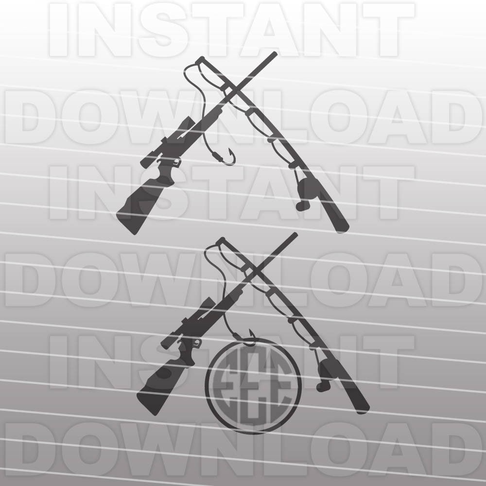 Fishing Pole SVG File,hunting Rifle Svg,hunting Fishing SVG vector