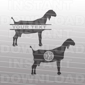 Fichier SVG chèvre nubienne, montrer chèvre SVG, chèvre monogramme SVG-coupe fichier vecteur Clip Art pour usage Commercial et personnel-Cricut, Cameo, Silhouette, décalque