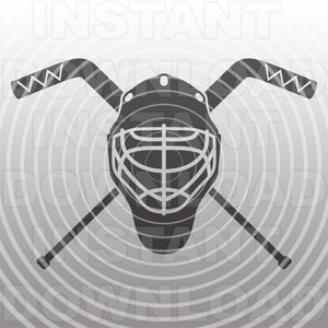 Torwart Maske mit SVG Datei Hockeyschläger SVG Datei,Hockey Player svg -Vector Art Kommerzielle & persönliche Nutzung- Cricut,Silhouette,Cameo,Vinyl Cut