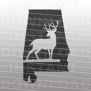Alabama Deer Hunting Buck SVG File Cutting Template-Clip Art for Commercial & Personal Use-vector art file Cricut, Cameo, Silhouette, Vinyl