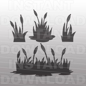 Arquivo SVG de taboas, Lago svg, Rio svg, Plantas svg, Lily Pads svg - Uso pessoal e comercial - Arquivo de corte vetorial svg para cortador Silhouette Cricut