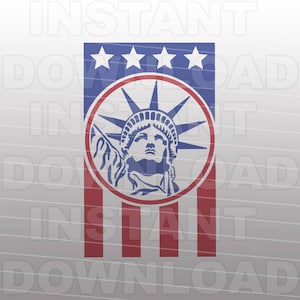 Arquivo SVG patriótico da Estátua da Liberdade de 4 de julho - Uso pessoal e comercial - cricut svg, silhueta svg, vinil svg, camiseta svg, cortes svg