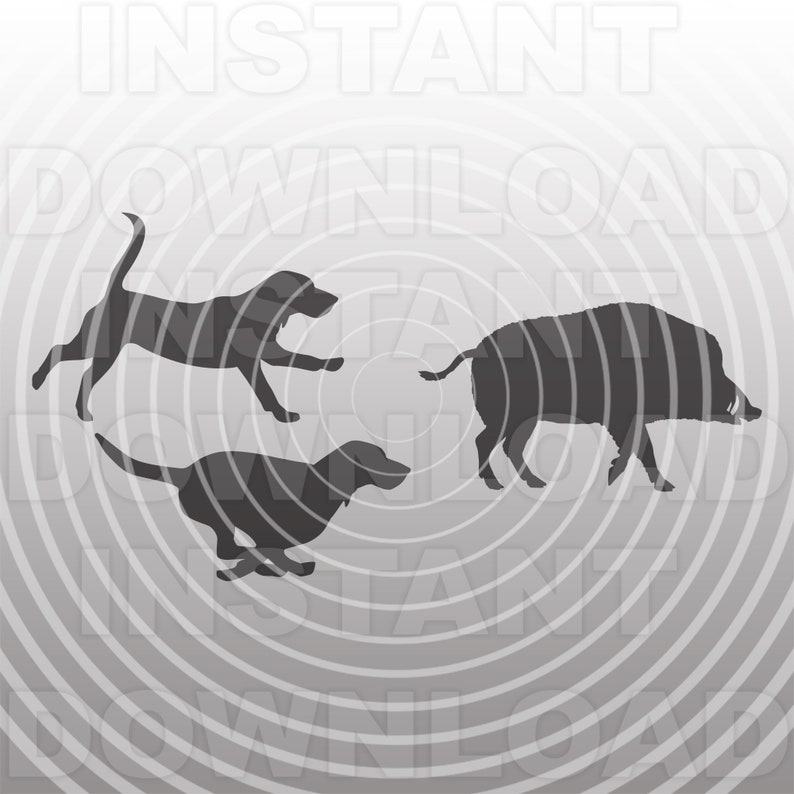 Download Hunting Dogs Chasing Hog SVG FileHog Hunting SVGWild Boar ...
