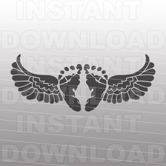 Download Baby Feet SVG FilesAngel Wings SVG FileMemorial svg | Etsy