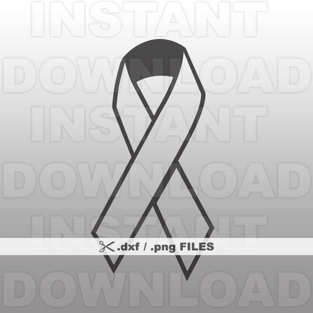 Awareness Ribbon DXF File - Cancer Ribbon DXF - Commercial