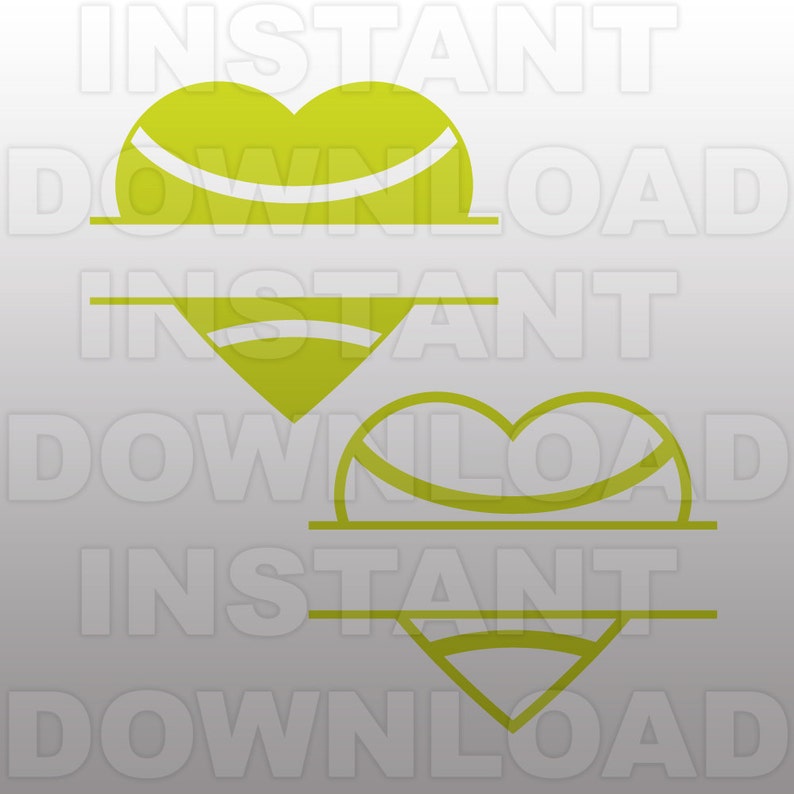 Download Tennis Ball Heart Split Monogram SVG FileTennis SVG | Etsy