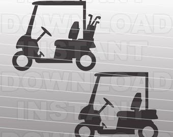 Golf Cart SVG File,Golf SVG File,Golfer SVG File-Cutting Template-Vector Clip Art for Commercial & Personal Use forCricut,Silhouette,Vinyl