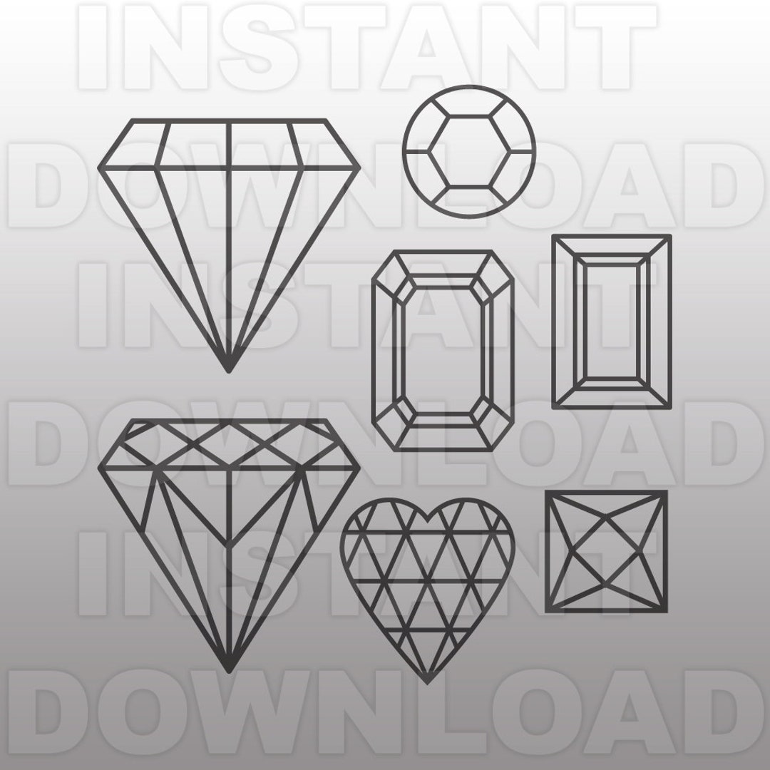 Wedding Diamonds Gems Jewels SVG File, Cricut Svg, Silhouette Svg, Svg ...