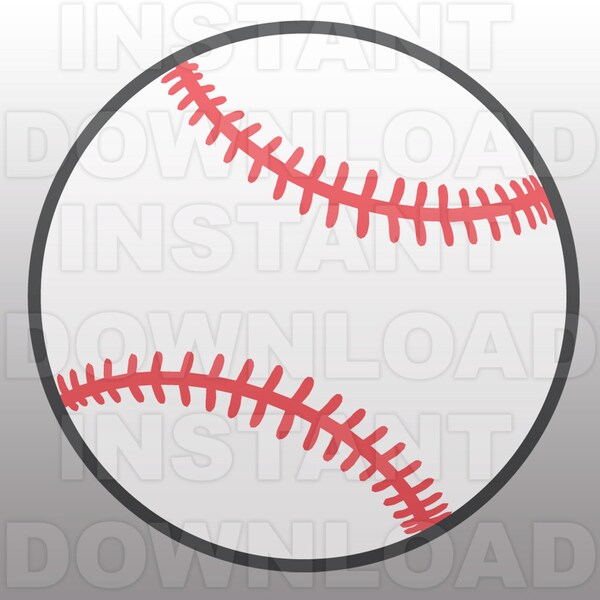 Baseball SVG Datei Schneidevorlage - Clip Art für den kommerziellen und persönlichen Gebrauch - Vektor Art Datei für Cricut, SCAL, Cameo, Sizzix, Pazzles