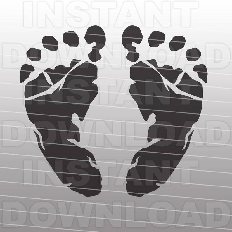 Download New Baby Announcement Foot Prints SVG File Cutting | Etsy