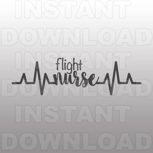 Pulso de batimento cardíaco EKG Strip Flight Nurse SVG File, Nursing SVG -Commercial & Personal Use- Vector Art svg para Cricut Designs,Silhouette Cameo