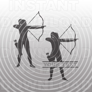 Girl Archer SVG File,Archery SVG,Female Archer svg,Archer Silhouette svg -Vector Art Commercial & Personal Use- Cricut,Silhouette Cameo
