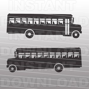 School Bus SVG File-Cutting Template-Vector Clip Art for Commercial & Personal Use-Cricut, SCAL,Cameo,Sizzix,Pazzles,Silhouette,decal,vinyl