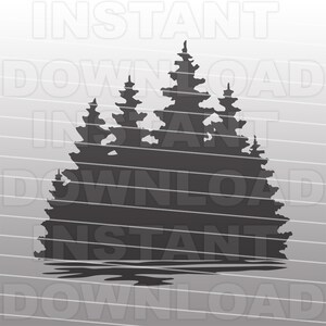 Wald Szene SVG-Datei, See Szene SVG, Fluss Szene SVG - Vektor Clip Art für kommerziellen & persönlichen Gebrauch- Cricut,Silhouette,Cameo,Vinyl Cut