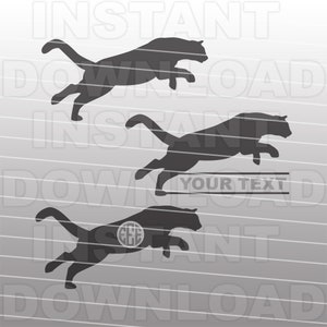 Mountain Lion Running Jumping SVG File,Puma SVG,Panther SVG,Cougar svg,Vector Clipart,Commercial & Personal Use,Cricut,Silhouette Cameo