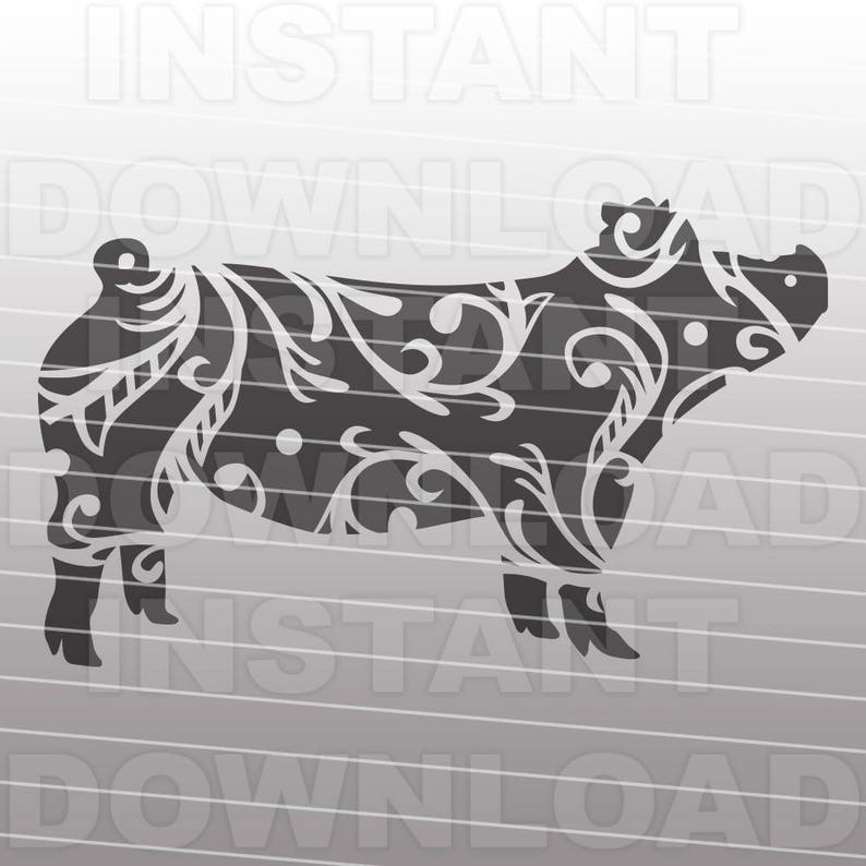 Download Fancy Decorative Ornate Show Pig SVG FileStockshow SVG | Etsy