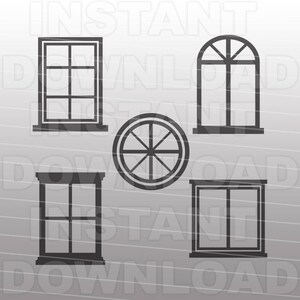 Windows SVG File,architecture Svg,house Svg -cutting Template- Vector ...