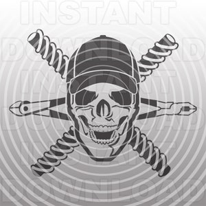 Ironworker Rodbuster Skull usando boné de beisebol Arquivo SVG, Vergalhão SVG, formato vetorial, uso comercial-pessoal-Cricut, silhueta Cameo