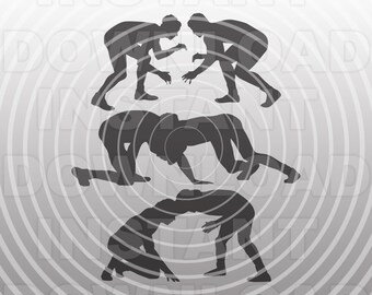 Wrestling Poses SVG File, Wrestler SVG, High School Sports svg -Vector Art Commercial & Personal Use- Cricut, Cameo, Silhouette, iron on vinyl