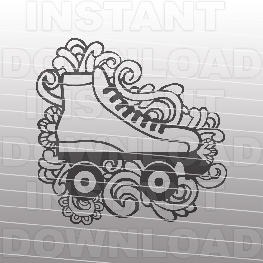 Roller Skates Doodle SVG Fileroller Derby SVG vector Art Etsy