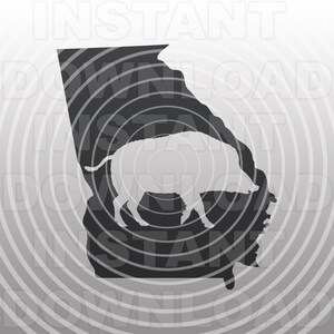 Georgia Hog Hunting SVG File,Feral Hog SVG,Wild Hog svg,Boar svg,Hog Hunter svg -Vector Art Commercial/Personal Use-Cricut,Silhouette,Cameo
