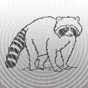 Hand Drawn Raccoon Illustration SVG File,Woodland Raccoon SVG File,Vector Art,Commercial & Personal Use,Cricut,Silhouette Cameo,Vinyl Decal