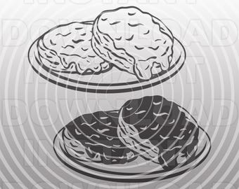 plate of Homemade Biscuits and Gravy SVG File, Kitchen Sign SVG, Vector Art, Commercial & Personal Use, Cricut, Silhouette Cameo, Vinyl Cut