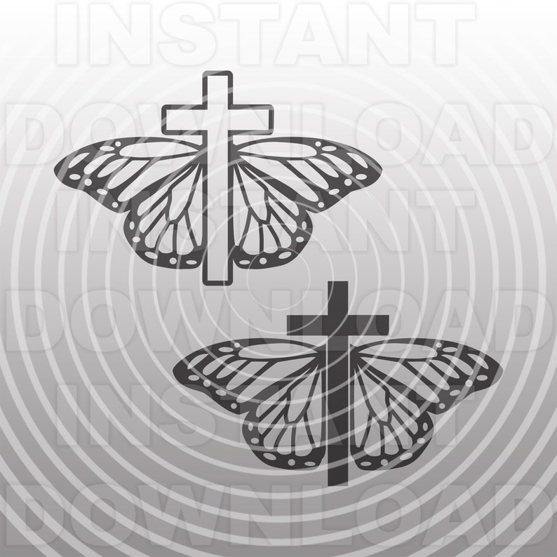 Download Monarch Butterfly Cross SVG FileButterfly Memorial svg | Etsy