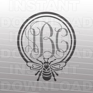 Bienenkönigin Monogramm SVG-Datei, Honigbiene SVG-Datei - kommerziellen und persönlichen Gebrauch - Vektor-ClipArt für Cricut, SVG-Datei für Silhouette, Schneideplotter