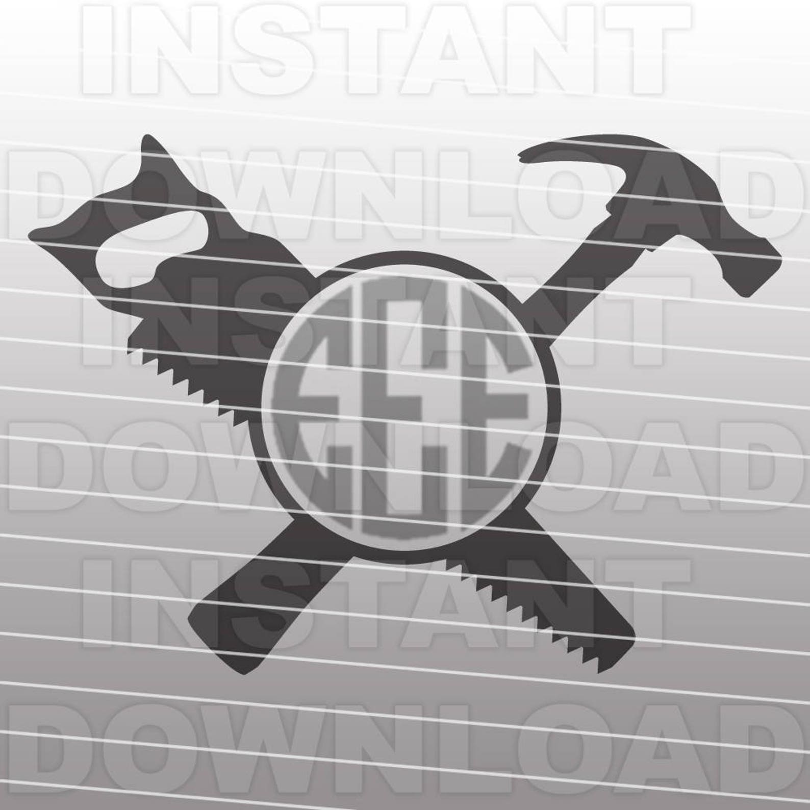 Handyman Monogram Frame SVG Filecarpenter SVG Filewoodworker Etsy