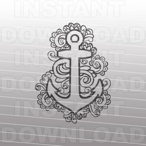 Boho Gypsy Pontoon Boat Anchor SVG File, Nautical svg -Commercial & Personal Use- svg for Cricut, Silhouette svg, vector svg, svg cut, tshirt svg