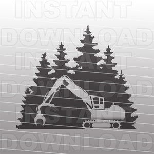 Logging Lader SVG-Datei, Logger SVG, Waldszene SVG - Vektorkunst kommerzielle/persönliche Nutzung- Cricut,Silhouette,Cameo,Vinyl Aufkleber,Vinyl Cut