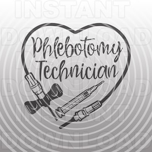 Phlebotomie Techniker mit Schmetterling Nadel Herz SVG-Datei, Spritze SVG-Vector Art kommerzielle/persönlichen Gebrauch-Cricut,Silhouette,Cameo,Vinyl svg