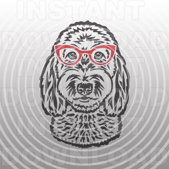 Goldendoodle with Glasses SVG File,Labradoodle with Glasses SVG -Vector Art Commercial/Personal Use- For Cricut,Silhouette,Cameo,Vinyl Decal